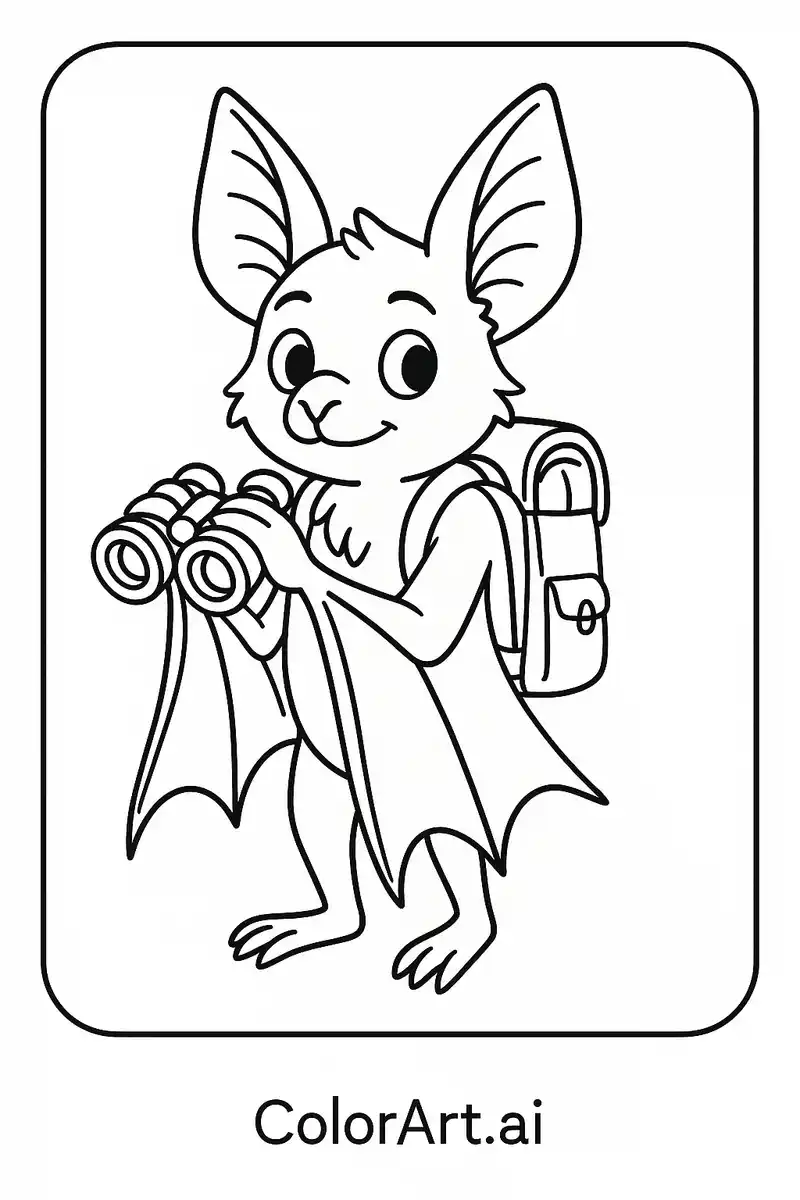 Rainforest Bat Adventure Coloring Page