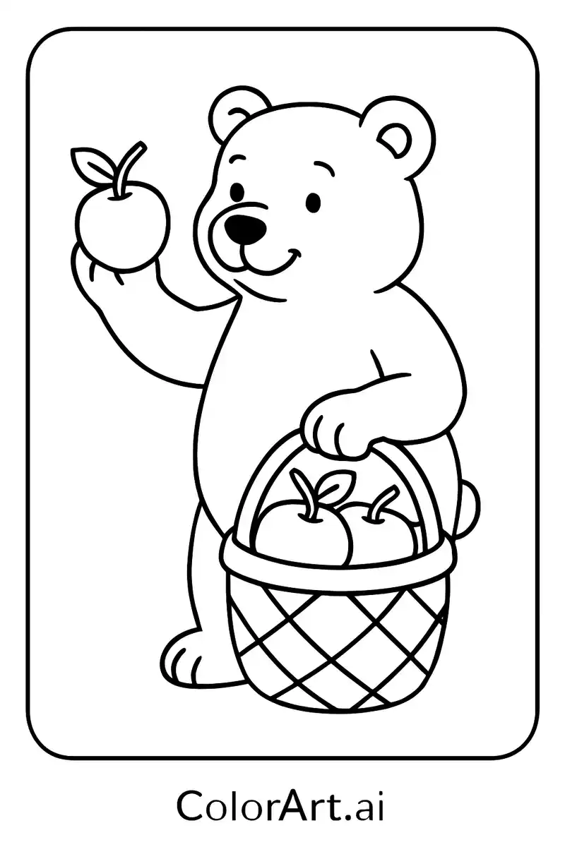 Celebrating Harvest Time with Our Playful Bear Coloring Page
