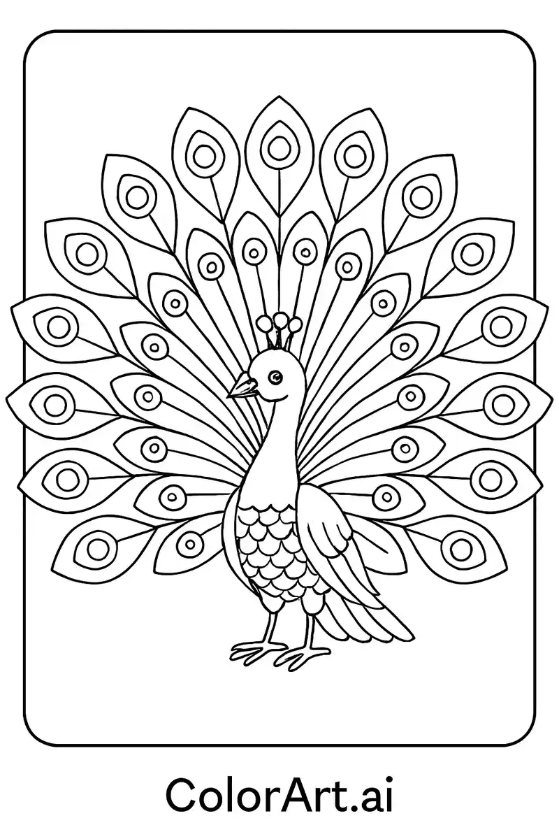 The Graceful Peacock Coloring Page