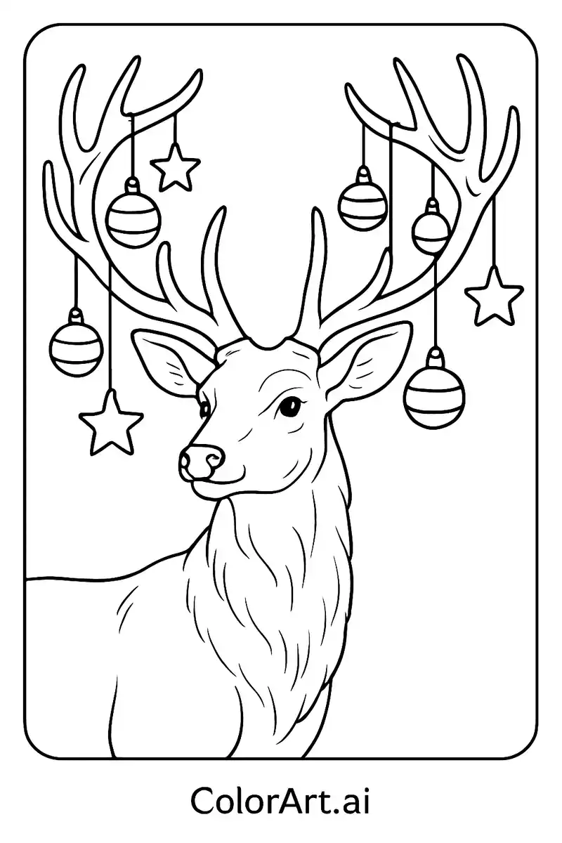 Focus & Flourish with the Elegant Buck: A Serenity Coloring Page