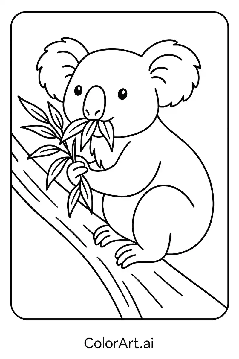 Eucalyptus Dreams: The Koala Coloring Page
