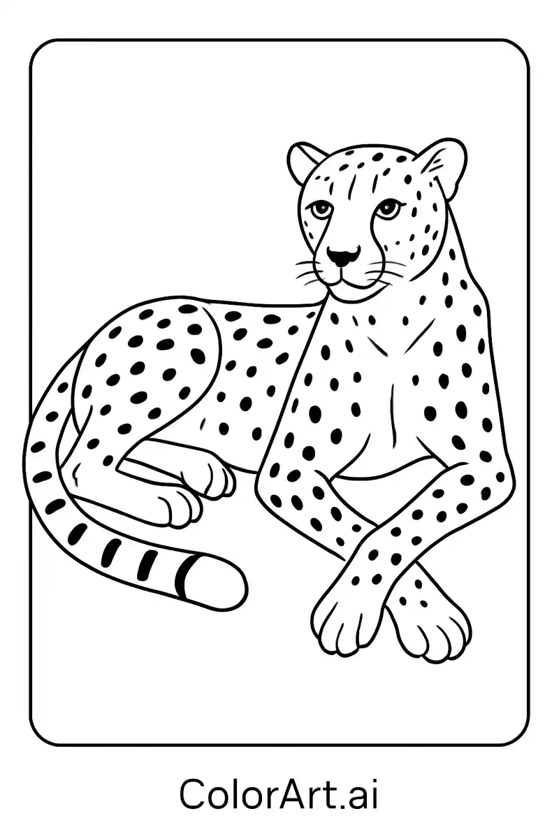 Your Fast and Beautiful Cheetah Coloring Page