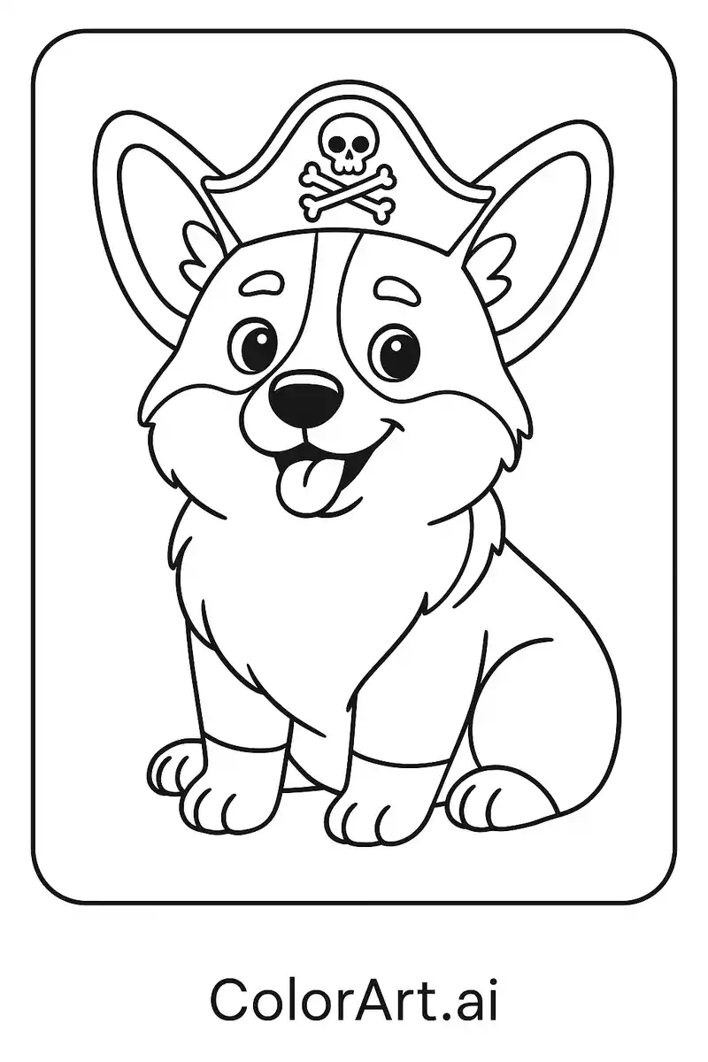 Set Sail with an Adorable Corgi Coloring Page Adventure