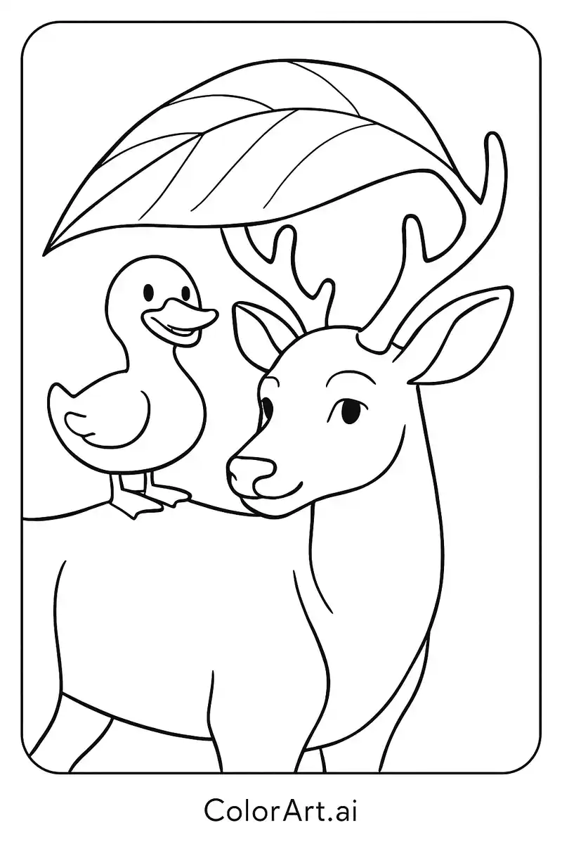 Buck and Duck Harmony Coloring Page