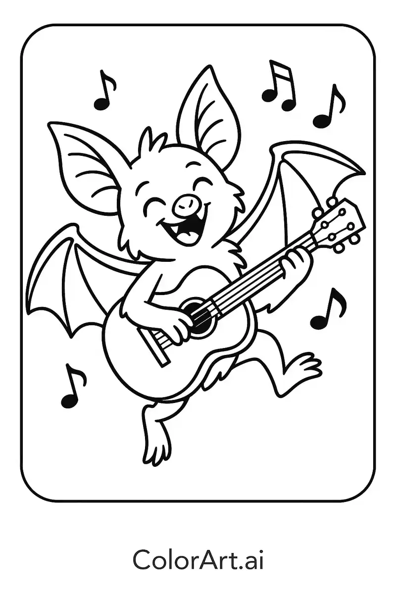 Relaxation Techniques with a Mindful Bat Coloring Page