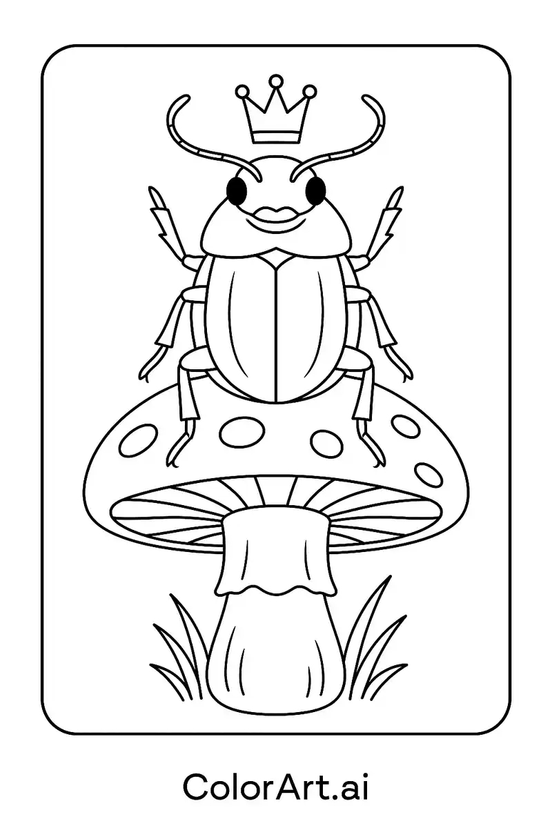 Free Royal Bug Kingdom Coloring Page