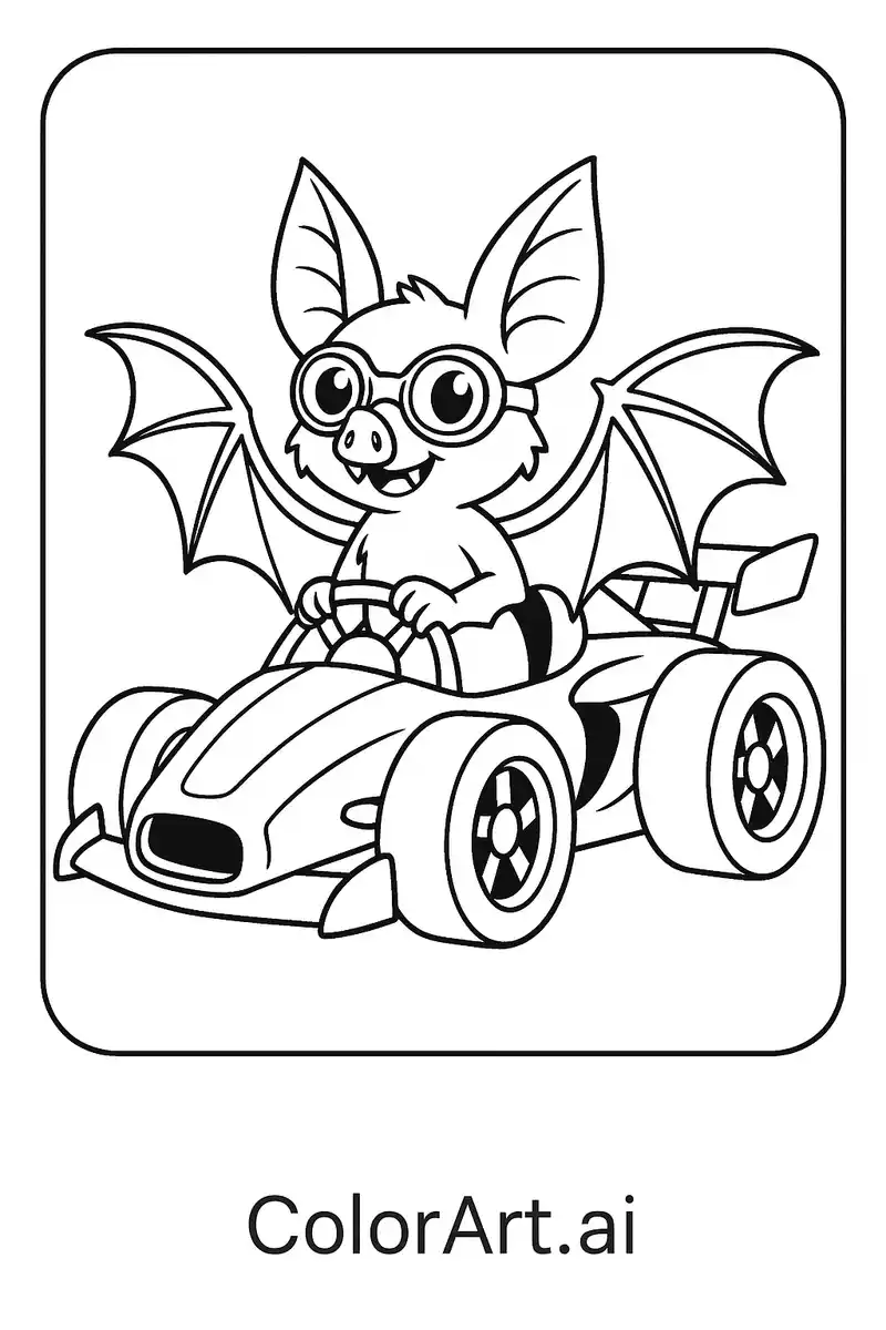 Racing bat Coloring Page