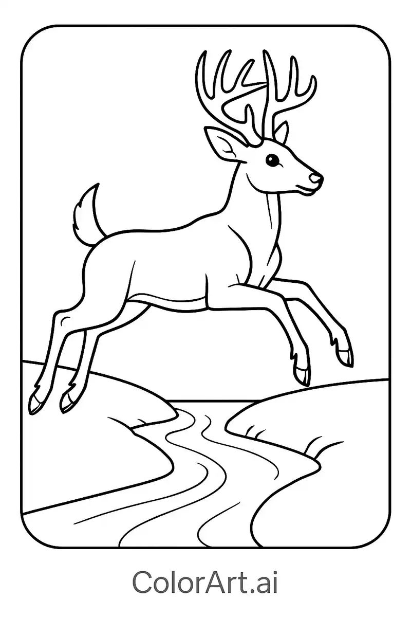 The Graceful Buck Coloring Page for Sensory Development and Family Bonding