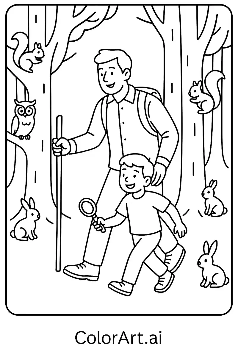 Experience Nature and Bonding with This Father’s Day Coloring Page