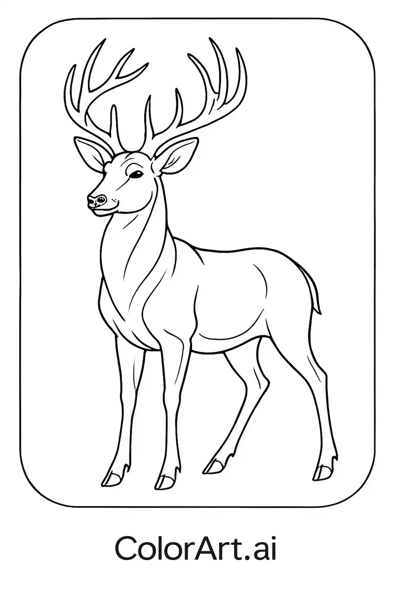 MAJESTIC BUCK COLORING PAGE