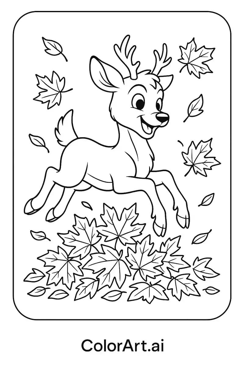 The Joyful Cute Buck Coloring Page for Therapeutic Art Expression