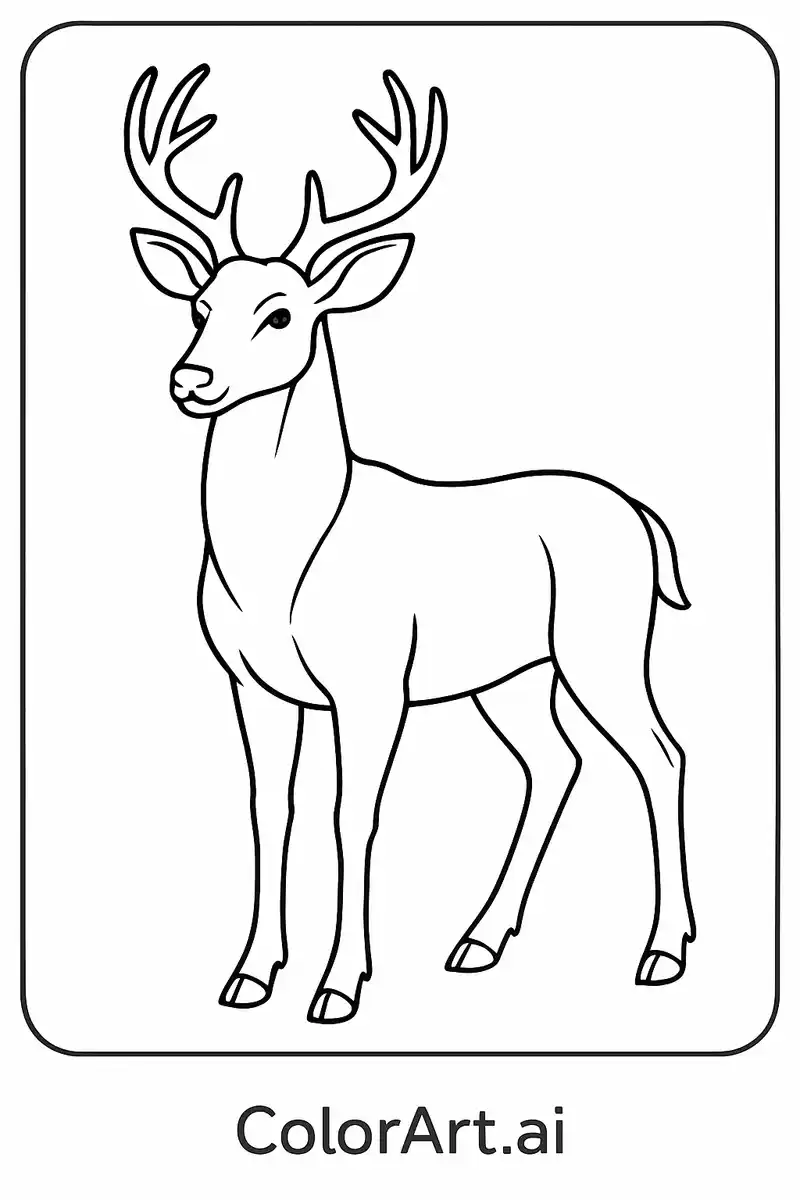 A Buck standing quietly Coloring Page