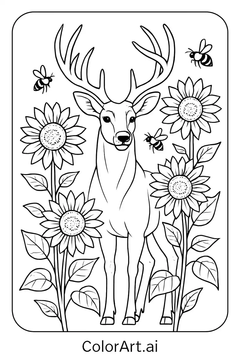 A Buck standing inside the Sunflower Farm