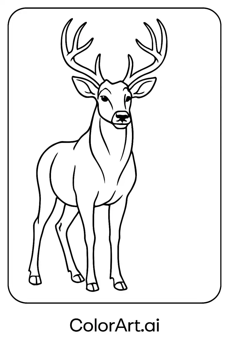 The Majestic buck: Anatomy Exploration Coloring Page