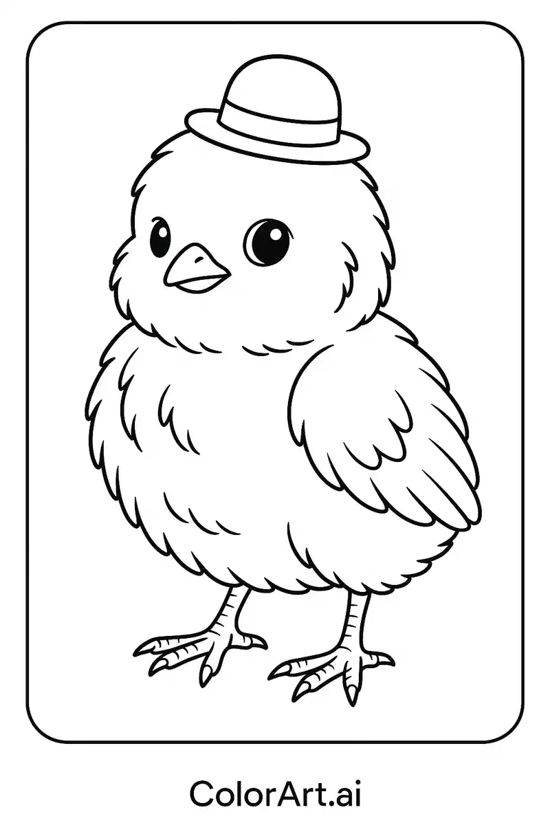 Super Cute Chick Coloring Page