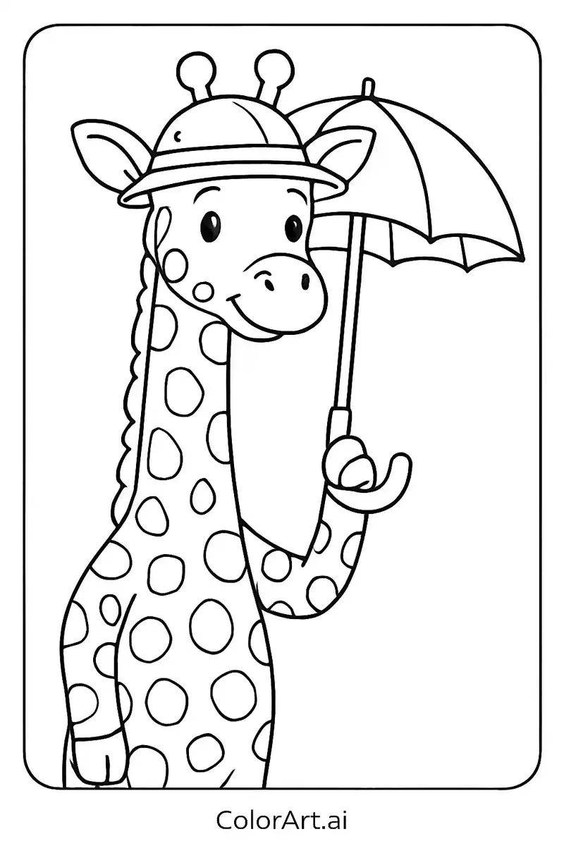 The Delightful Giraffe Coloring Page