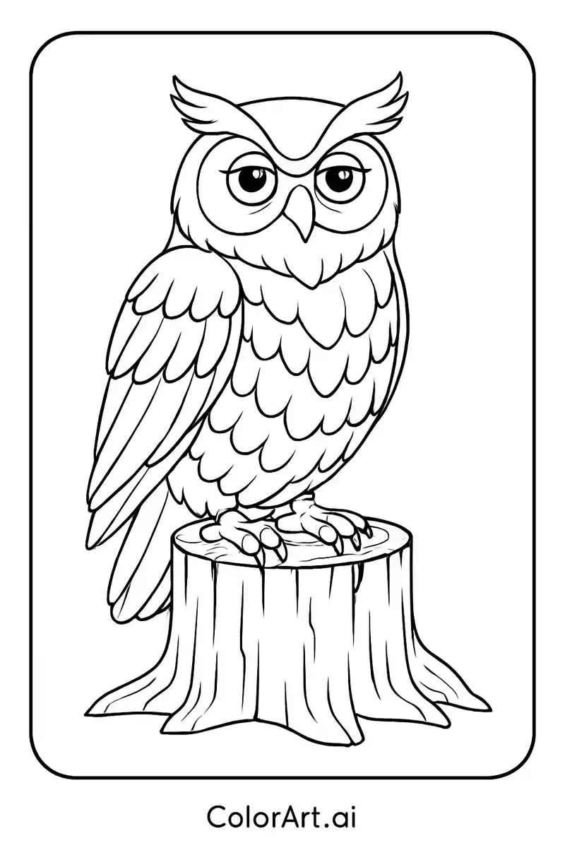 The Majestic Owl Bird Coloring Page