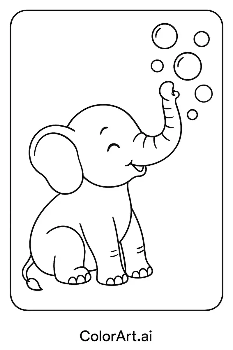 Delightful Elephant Coloring Page: A Gentle Giant's Adventure