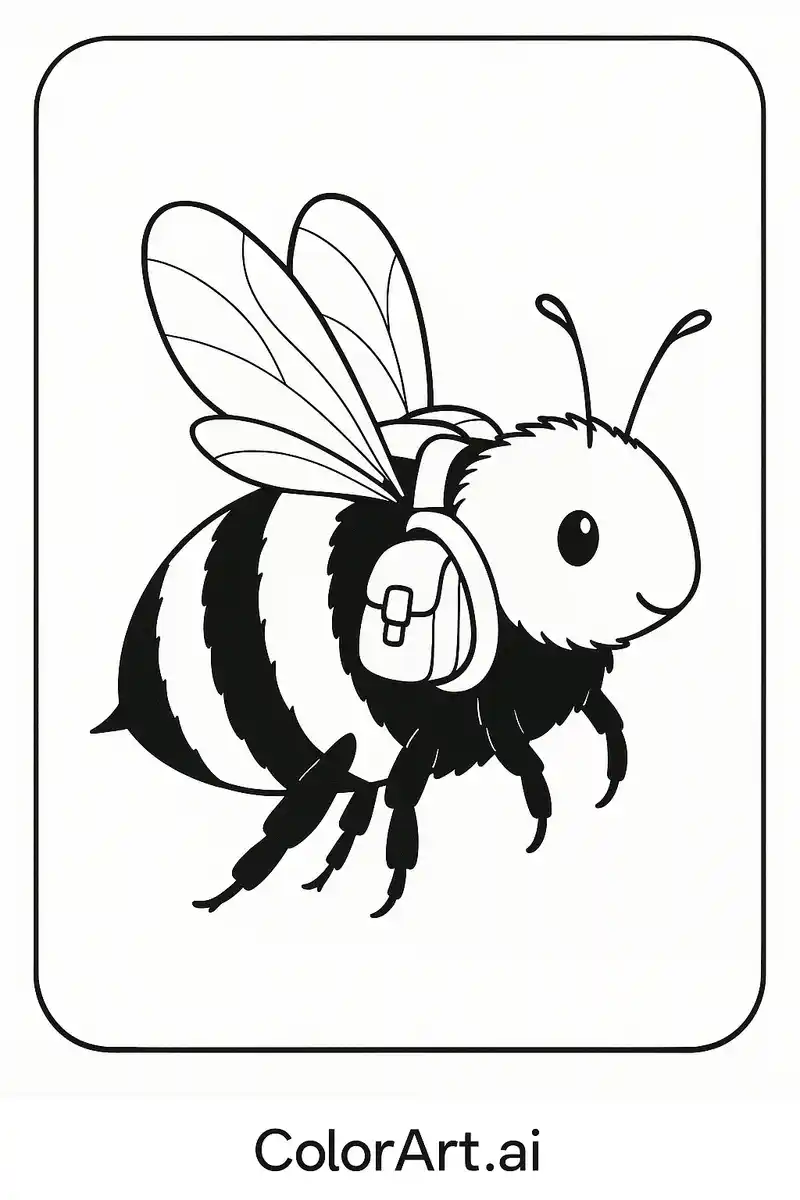 The Smiling Bumblebee Coloring Page for Fine Motor Mastery