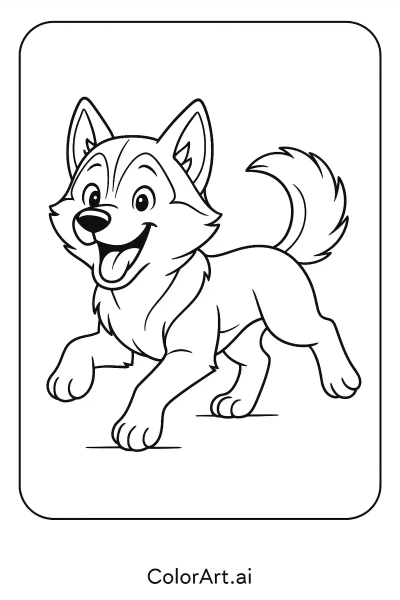The Siberian Husky coloring Page