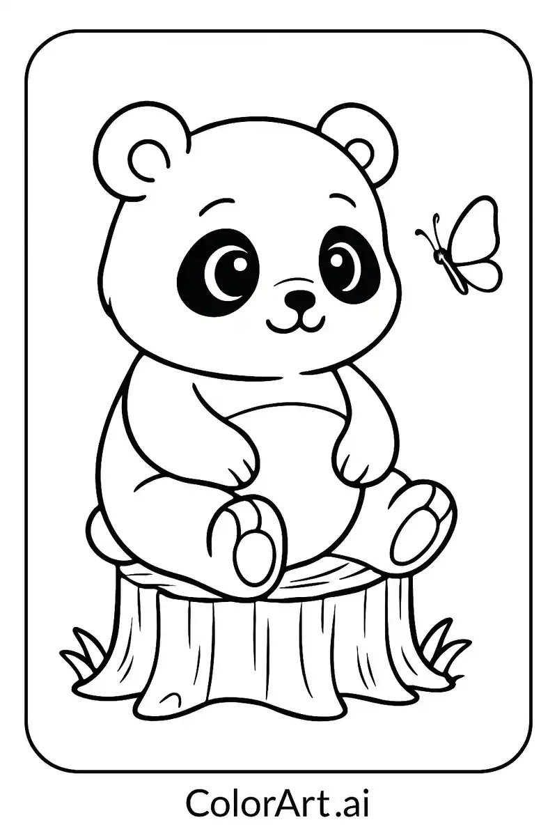 Cute Animal Baby Panda Coloring Page