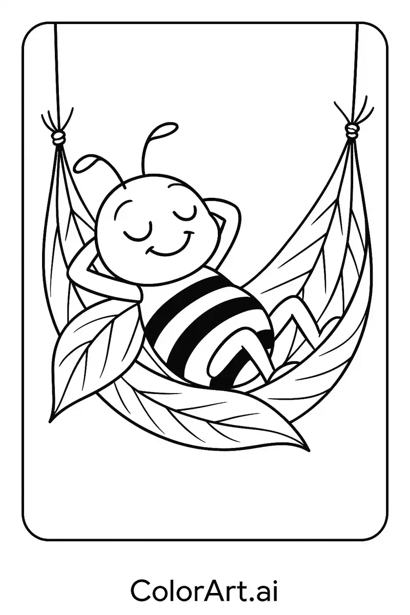 Serene Bee: A Therapeutic Coloring Page