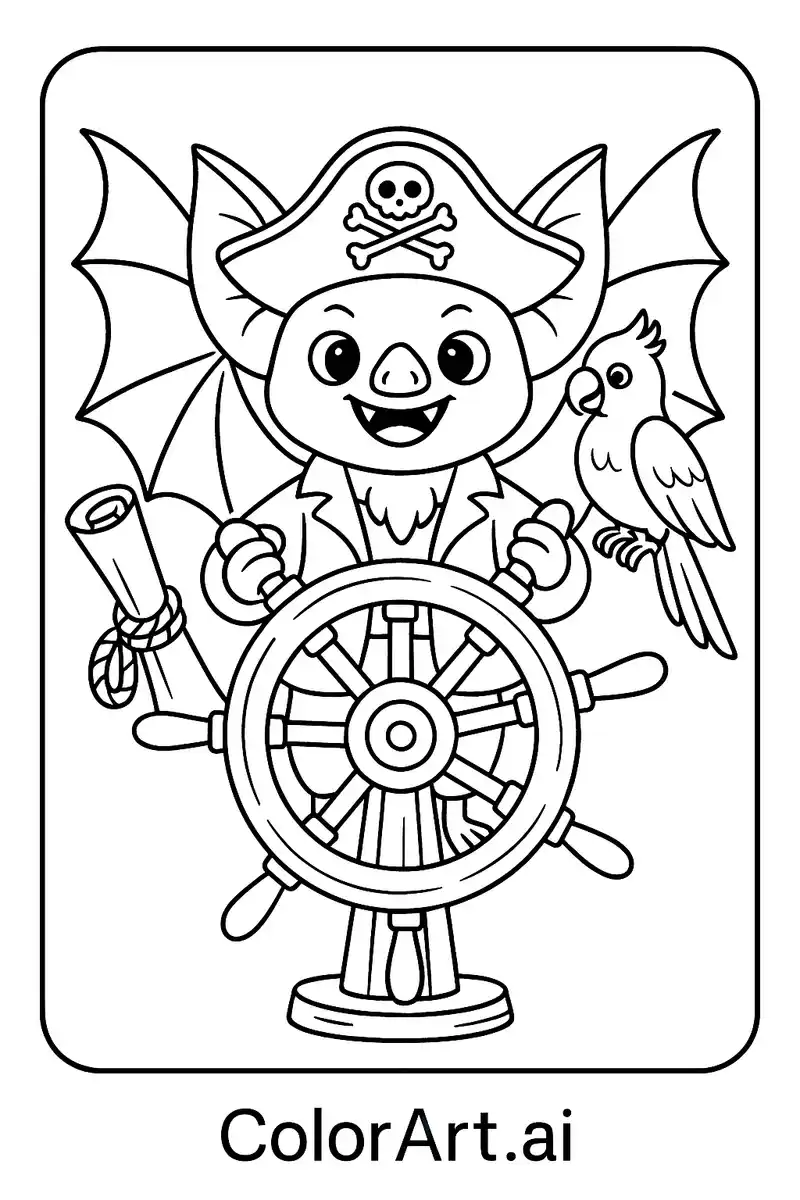 The Pirate Bat Coloring Page with Cultural Significance