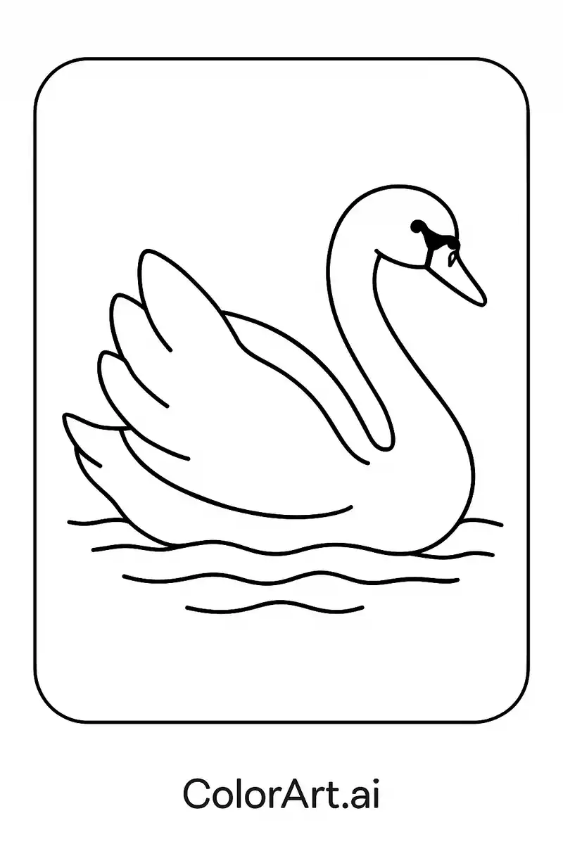 The Elegant Swan Coloring Page