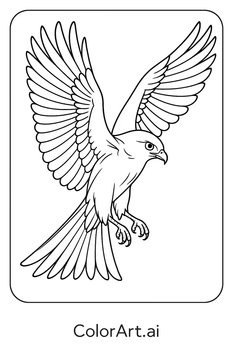 The freedom Black Eagle coloring page