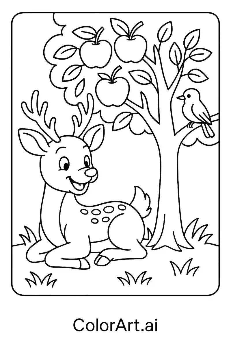 Explore Nature's Harmony: Enchanting buck Coloring Page