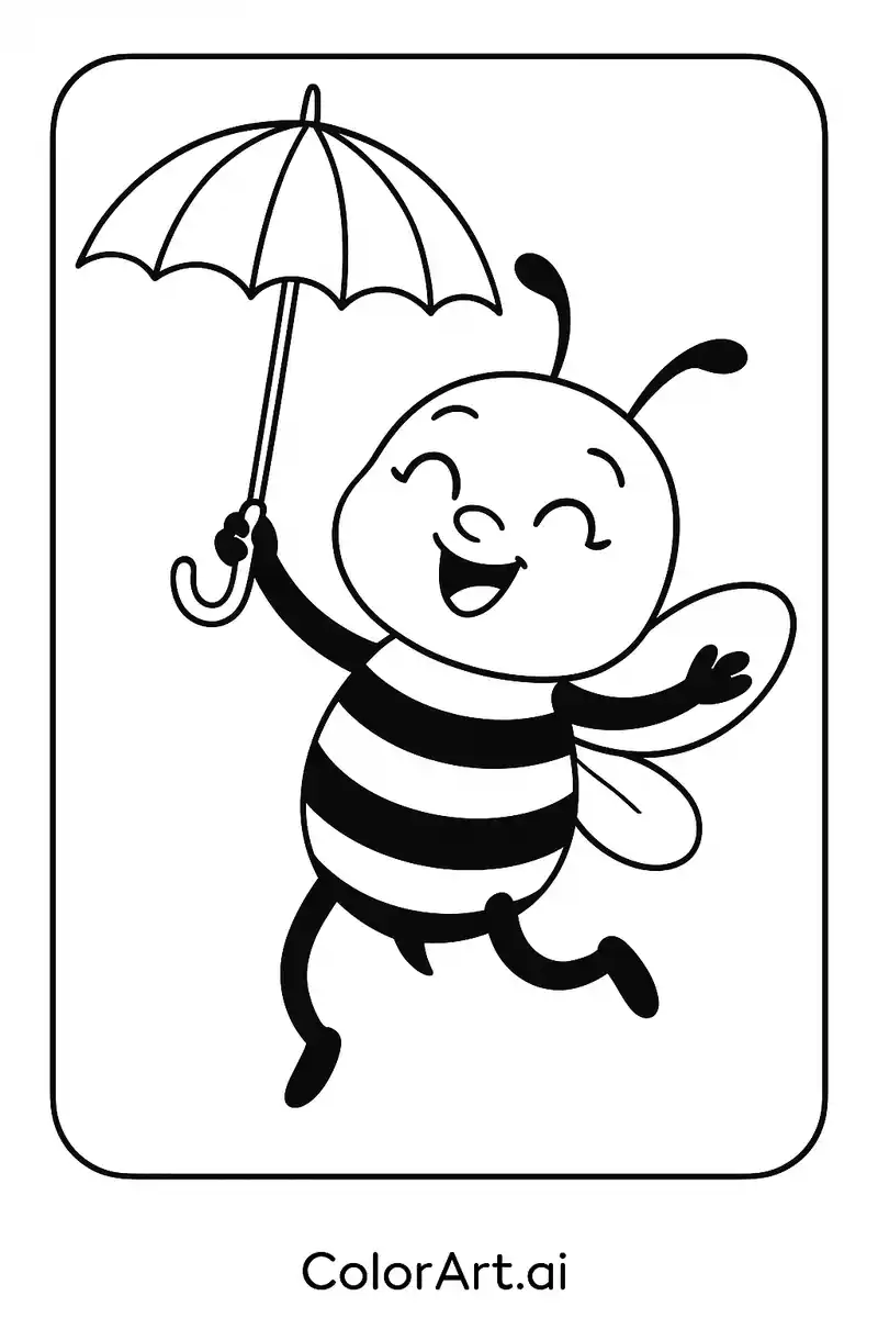 Breezy Adventures: The Happy Bee Coloring Page