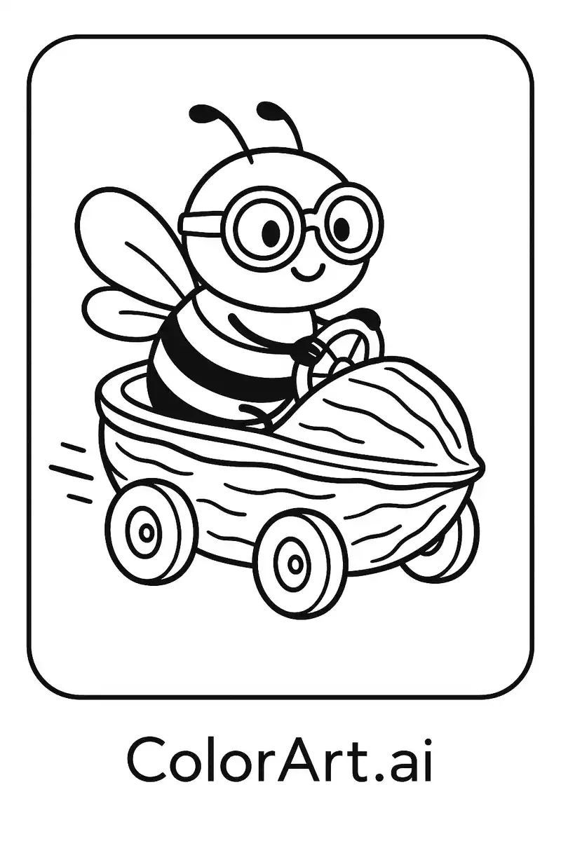 Creative Coloring Page of the Busy Little Bee