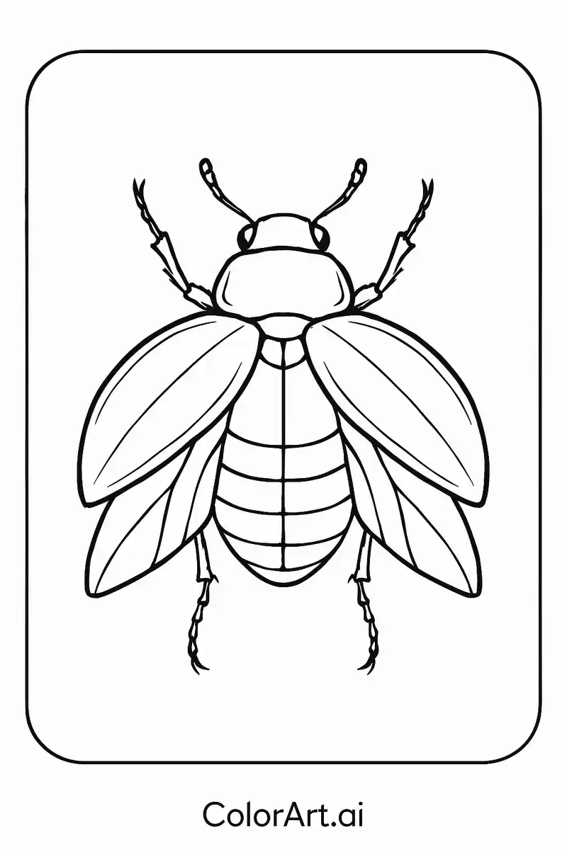 The Winged World of the Beetle Bug coloring page