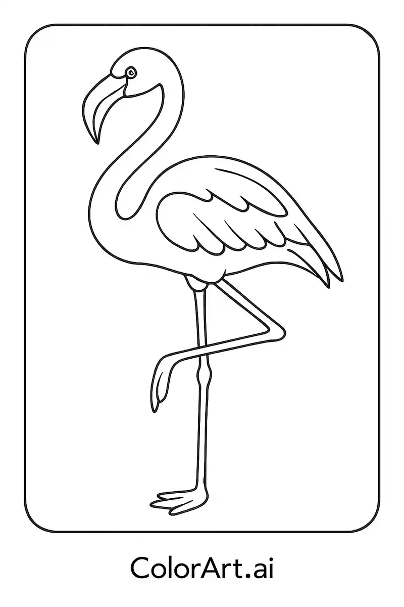 Elegant Beauty Vibrant Flamingo Coloring Page