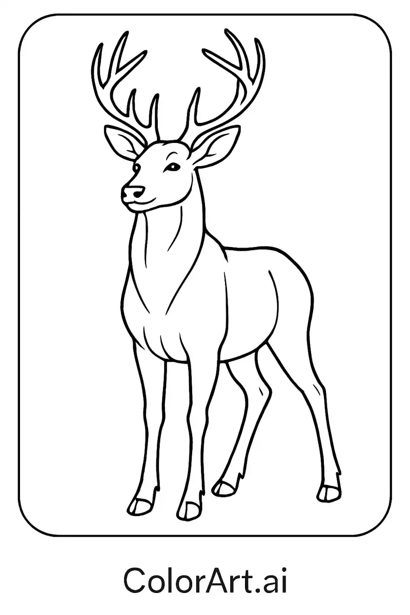 Visual-Spatial Skills with the Elegant Buck Coloring Page
